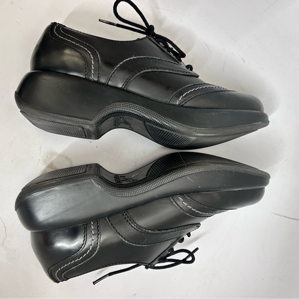 DANSKO Rare Vintage Y2K Black Wingtip Lace-Up Platform Chunky Oxfords 39 8.5 - Picture 7 of 9